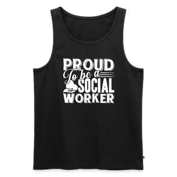 Social Worker Proud To Be A Social Worker - Men's Premium Organic Tank Top - black - Front - AI Model Male 178 light (178cm)