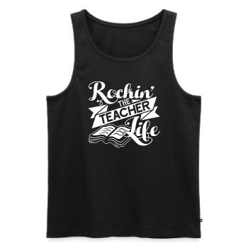Teacher Rockin The Teacher Life - Men's Premium Organic Tank Top - black - Front - Michal (187cm)