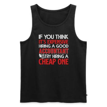 Accountant Good Accountant - Men's Premium Organic Tank Top - black - Front - AI Model Male 178 light (178cm)