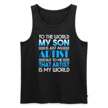 Artist My Artist Is My World - Men's Premium Organic Tank Top - black - Front - Michal (187cm)