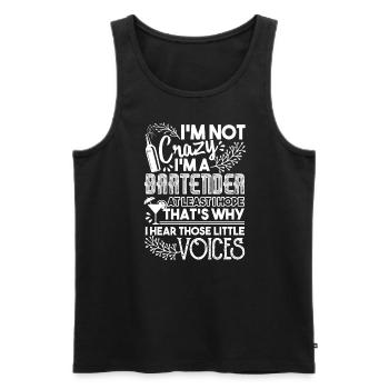 Bartender I'm Not Crazy I'm A Bartender - Men's Premium Organic Tank Top - black - Front - Michal (187cm)