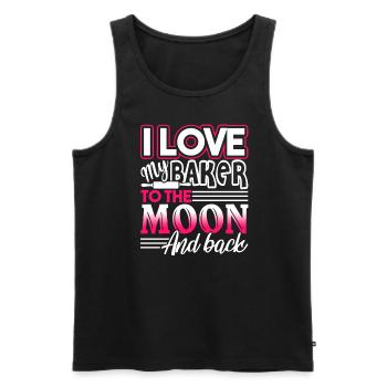 Baker I Love My Baker To The Moon And Back - Men's Premium Organic Tank Top - black - Front - Michal (187cm)