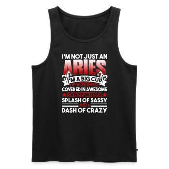 Aries I'm Not Just An Aries - Men's Premium Organic Tank Top - black - Front - AI Model Male 178 light (178cm)