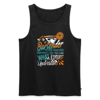 Bartender I'm A Bartender - Men's Premium Organic Tank Top - black - Front - Michal (187cm)