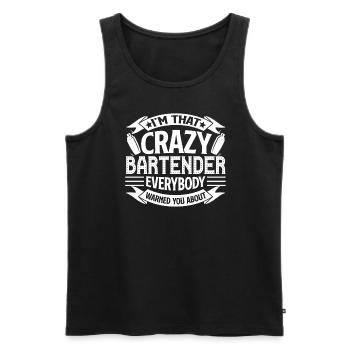 Bartender Crazy Bartender - Men's Premium Organic Tank Top - black - Front - Michal (187cm)