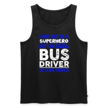 Bus Driver I Am A Bus Driver So Close Enough - Men's Premium Organic Tank Top - black - Front - AI Model Male 178 light (178cm)