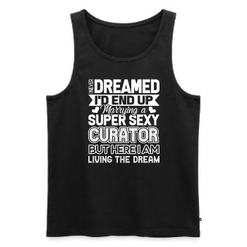 Curator Marrying A Super Sexy Curator - Men's Premium Organic Tank Top - black - Front - Michal (187cm)