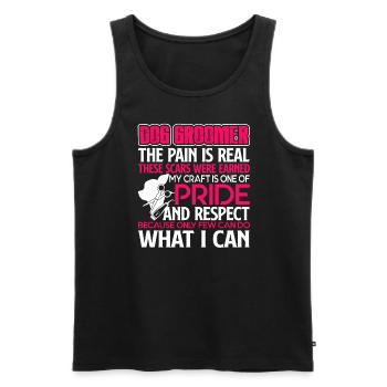 Dog Groomer Dog Groomer's Life - Men's Premium Organic Tank Top - black - Front - AI Model Male 178 light (178cm)