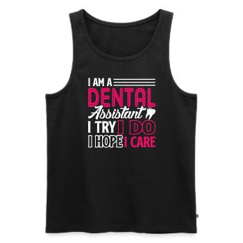 Dental Assistant I Am A Dental Assistant - Men's Premium Organic Tank Top - black - Front - AI Model Male 178 light (178cm)
