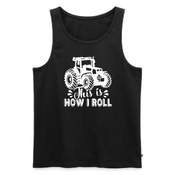 Farmer Farmer This Is How I Roll - Men's Premium Organic Tank Top - black - Front - Michal (187cm)