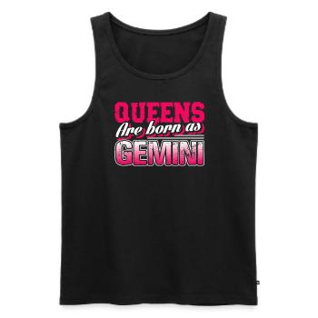 Gemini Queens Are Born in Gemini - Men's Premium Organic Tank Top - black - Front - Michal (187cm)