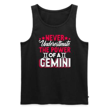 Gemini Never Underestimate The Power Of A Gemini - Men's Premium Organic Tank Top - black - Front - Michal (187cm)