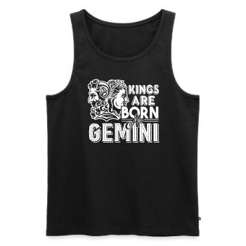 Gemini Kings Are Born As Gemini - Men's Premium Organic Tank Top - black - Front - Michal (187cm)