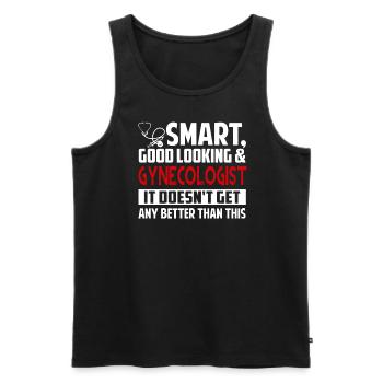 Gynecologist Smart Good Looking Gynecologist - Men's Premium Organic Tank Top - black - Front - Michal (187cm)