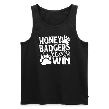 Honey Badger Honey Badgers Always Win - Men's Premium Organic Tank Top - black - Front - Michal (187cm)