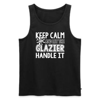 Glazier Keep Calm And Let The Glazier Handle It - Men's Premium Organic Tank Top - black - Front - Michal (187cm)