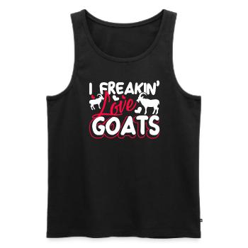 Goat I Freakin Love Goats - Men's Premium Organic Tank Top - black - Front - Michal (187cm)