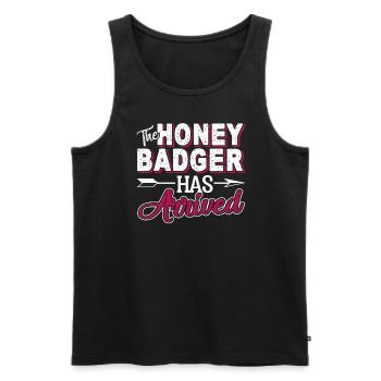 Honey Badger The Honey Badger Has Arrived - Men's Premium Organic Tank Top - black - Front - Michal (187cm)