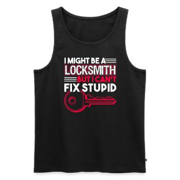 Locksmith Locksmith I Can't Fix Stupid - Men's Premium Organic Tank Top - black - Front - Michal (187cm)