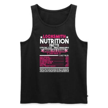 Locksmith Locksmith Nutrition Facts - Men's Premium Organic Tank Top - black - Front - Michal (187cm)