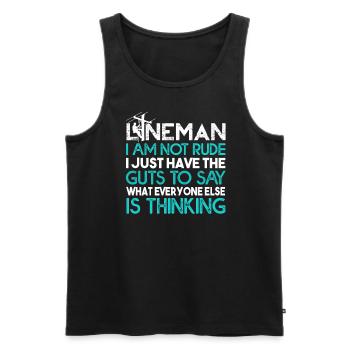 Lineman Lineman I Am Not Rude - Men's Premium Organic Tank Top - black - Front - Michal (187cm)