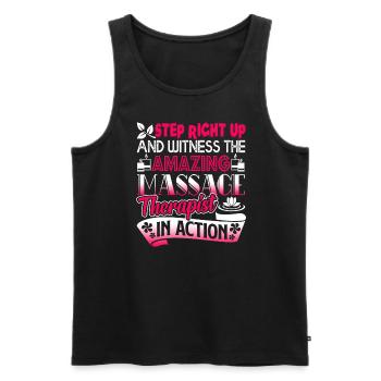 Massage Therapist Massage Therapist In Action - Men's Premium Organic Tank Top - black - Front - AI Model Male 178 light (178cm)