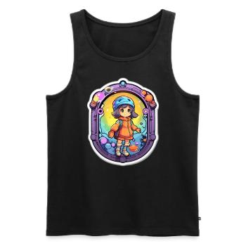 Cute Cartoon Dimension Traveler - Männer Premium Bio Tank Top - Schwarz - Vorne - Michal (187cm)