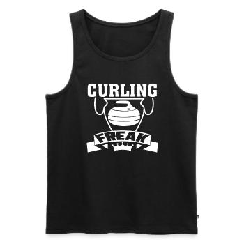 Curling Curling Freak - Men's Premium Organic Tank Top - black - Front - AI Model Male 178 light (178cm)