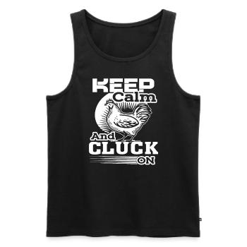Chicken Keep Calm And Cluck On Chicken - Men's Premium Organic Tank Top - black - Front - AI Model Male 178 light (178cm)