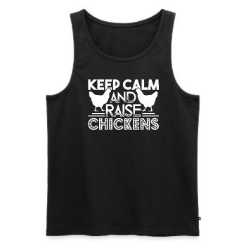 Chicken Keep Calm and Raise Chickens - Men's Premium Organic Tank Top - black - Front - AI Model Male 178 light (178cm)
