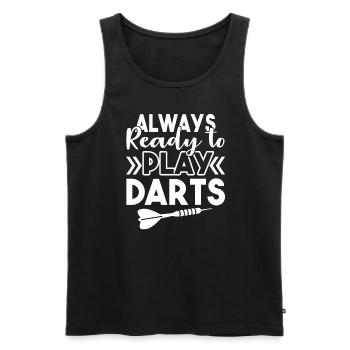 Darts Always Ready to Play Darts - Men's Premium Organic Tank Top - black - Front - Michal (187cm)