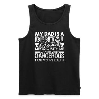 Dental Assistant My Dad Is A Dental Assistant - Men's Premium Organic Tank Top - black - Front - AI Model Male 178 light (178cm)
