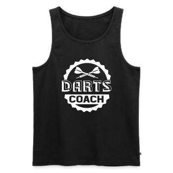 Darts Darts Coach - Men's Premium Organic Tank Top - black - Front - Michal (187cm)
