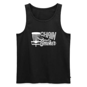 Disc Golf Disc Golf Chain Smoker - Men's Premium Organic Tank Top - black - Front - Michal (187cm)