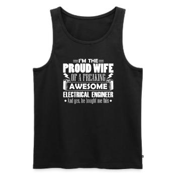 Electrical Engineer Proud Electrical Engineer Wife - Men's Premium Organic Tank Top - black - Front - Michal (187cm)