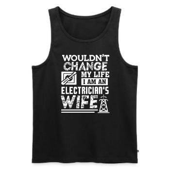 Electrician I Am An Electrician s Wife - Men's Premium Organic Tank Top - black - Front - Michal (187cm)