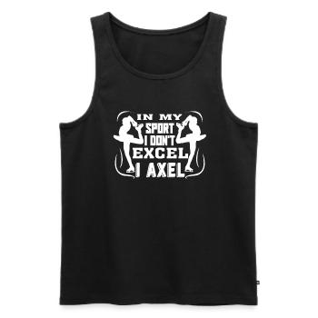 Figure Skating Figure Skating Axel - Men's Premium Organic Tank Top - black - Front - AI Model Male 178 light (178cm)