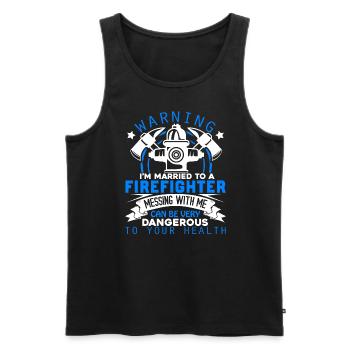 Firefighter I'm Married To A Firefighter - Men's Premium Organic Tank Top - black - Front - Michal (187cm)