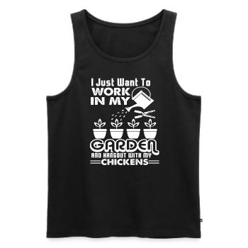 Gardening I Just Want To Work In My Garden - Men's Premium Organic Tank Top - black - Front - Michal (187cm)