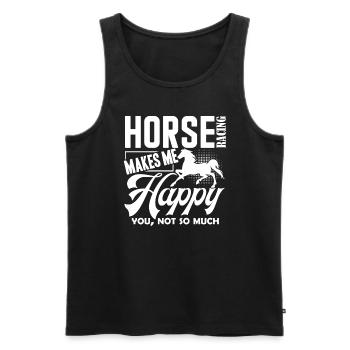 Horse Racing Horse Racing Makes Me Happy - Men's Premium Organic Tank Top - black - Front - Michal (187cm)