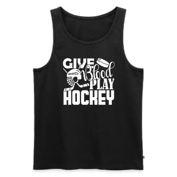 Hockey Give Blood Play Hockey - Men's Premium Organic Tank Top - black - Front - Michal (187cm)