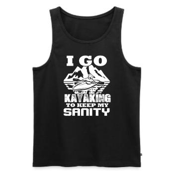 I Go Kayaking To Keep My Sanity - Men's Premium Organic Tank Top - black - Front - AI Model Male 178 light (178cm)