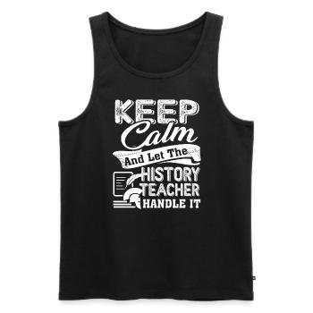 History Teacher Let The History Teacher Handle It - Men's Premium Organic Tank Top - black - Front - AI Model Male 178 light (178cm)