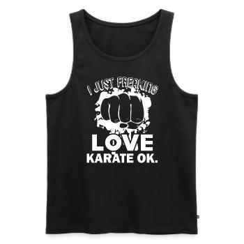 Karate I Just Freaking Love Karate - Men's Premium Organic Tank Top - black - Front - Michal (187cm)