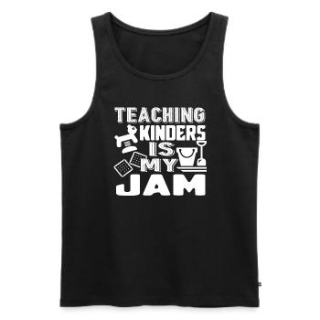 Kindergarten Teacher Teaching Kinders Is My Jam - Men's Premium Organic Tank Top - black - Front - AI Model Male 178 light (178cm)