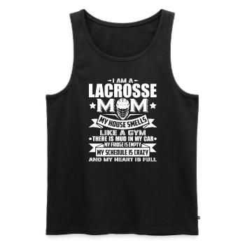 Lacrosse I Am A Lacrosse Mom - Men's Premium Organic Tank Top - black - Front - AI Model Male 178 light (178cm)