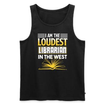 Librarian Loudest Librarian In The West - Men's Premium Organic Tank Top - black - Front - AI Model Male 178 light (178cm)