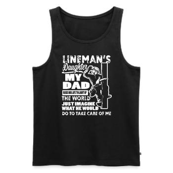 Lineman Lineman s Daughter - Men's Premium Organic Tank Top - black - Front - Michal (187cm)