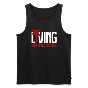 Lineman Lineman Living On The Edge - Men's Premium Organic Tank Top - black - Front - AI Model Male 178 light (178cm)