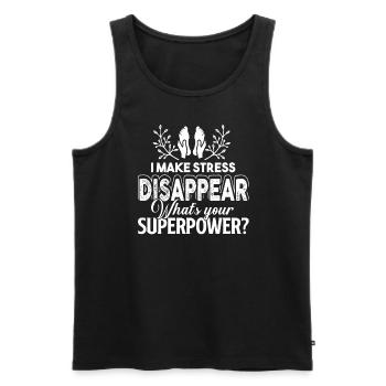 Massage Therapist I Make Stress Disappear - Men's Premium Organic Tank Top - black - Front - Michal (187cm)